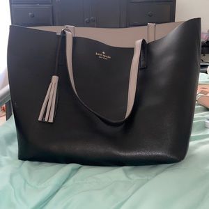 Black & grey reversible Kate Spade tote purse.